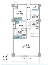 藤沢市鵠沼海岸、マンションの間取り画像です
