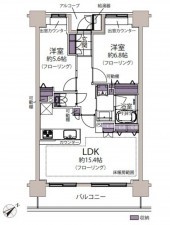 藤沢市藤沢、マンションの間取り画像です
