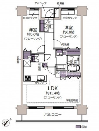 藤沢市藤沢、マンションの間取り画像です