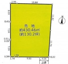 藤沢市鵠沼桜が岡、土地の間取り画像です