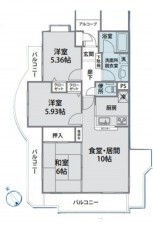 藤沢市辻堂西海岸、マンションの間取り画像です