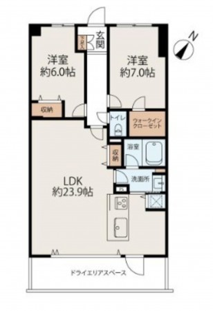 藤沢市片瀬海岸、マンションの間取り画像です