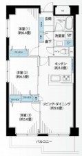 藤沢市藤沢、マンションの間取り画像です