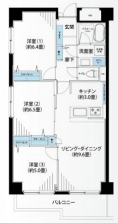 藤沢市藤沢、マンションの間取り画像です