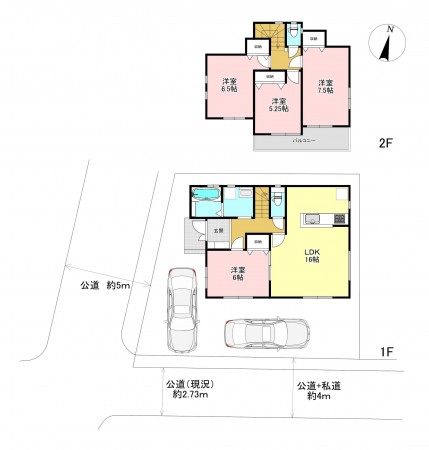 藤沢市鵠沼神明、新築一戸建ての間取り画像です