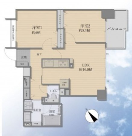 藤沢市藤沢、マンションの間取り画像です