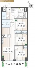 藤沢市羽鳥、マンションの間取り画像です