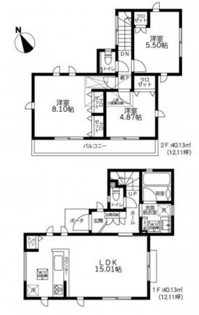 藤沢市大鋸、新築一戸建ての間取り画像です