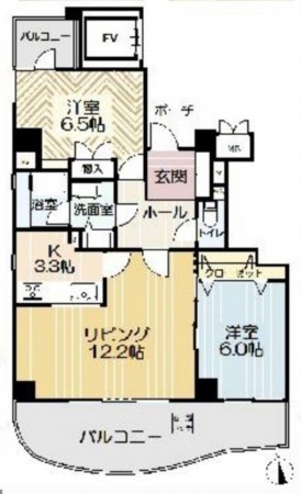 藤沢市藤沢、マンションの間取り画像です