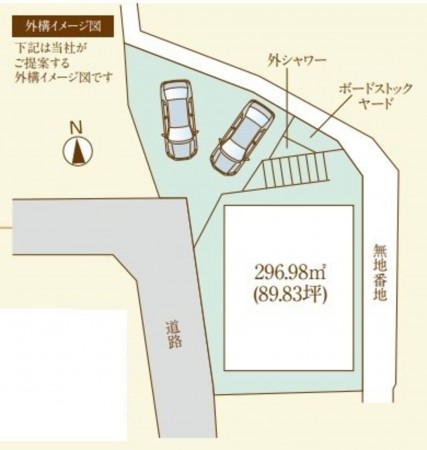 藤沢市片瀬、土地の間取り画像です