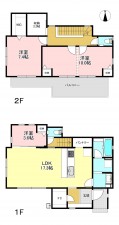 藤沢市並木台、新築一戸建ての間取り画像です