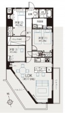 藤沢市辻堂新町、マンションの間取り画像です