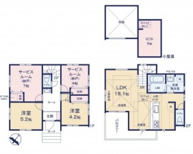 藤沢市片瀬海岸、新築一戸建ての間取り画像です