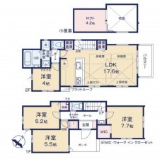藤沢市片瀬海岸、新築一戸建ての間取り画像です