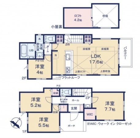 藤沢市片瀬海岸、新築一戸建ての間取り画像です