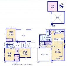 藤沢市片瀬海岸、新築一戸建ての間取り画像です