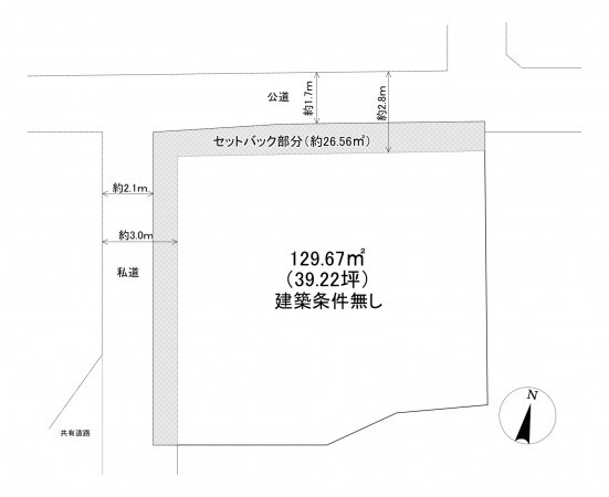 藤沢市鵠沼海岸、土地の間取り画像です