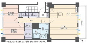 藤沢市鵠沼東、マンションの間取り画像です