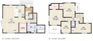 藤沢市辻堂東海岸、新築一戸建ての間取り画像です