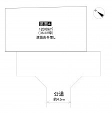 藤沢市鵠沼海岸、土地の間取り画像です