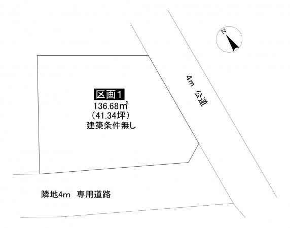 藤沢市鵠沼神明、土地の間取り画像です