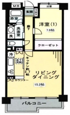 藤沢市片瀬海岸、マンションの間取り画像です