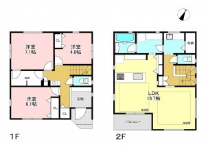 藤沢市辻堂元町、新築一戸建ての間取り画像です