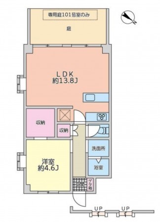 藤沢市羽鳥、マンションの間取り画像です