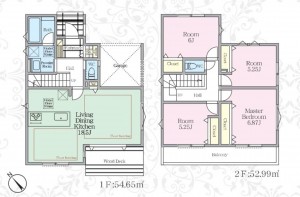 藤沢市本鵠沼、新築一戸建ての間取り画像です