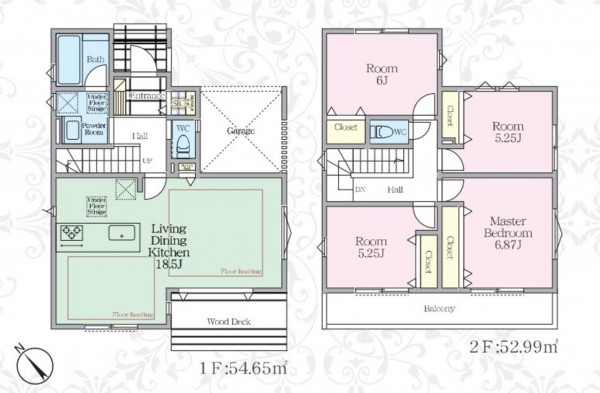 藤沢市本鵠沼、新築一戸建ての間取り画像です