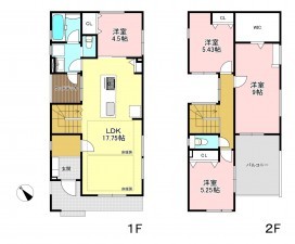 藤沢市本鵠沼、新築一戸建ての間取り画像です