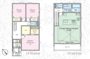 藤沢市本鵠沼、新築一戸建ての間取り画像です