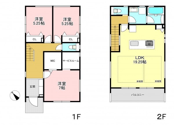 藤沢市本鵠沼、新築一戸建ての間取り画像です