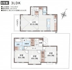 藤沢市弥勒寺、新築一戸建ての間取り画像です