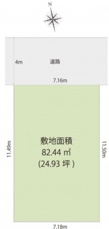 藤沢市西富、土地の間取り画像です