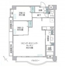 藤沢市片瀬海岸、マンションの間取り画像です