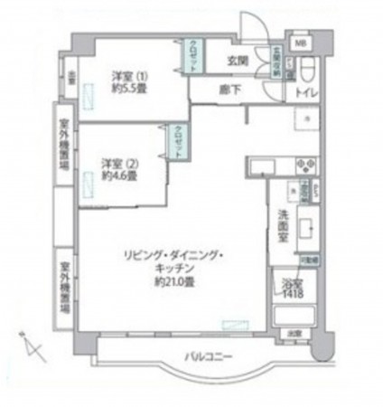 藤沢市片瀬海岸、マンションの間取り画像です