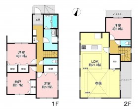 藤沢市辻堂、新築一戸建ての間取り画像です