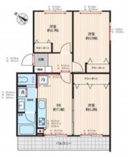 藤沢市弥勒寺、マンションの間取り画像です