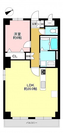 藤沢市片瀬海岸、マンションの間取り画像です