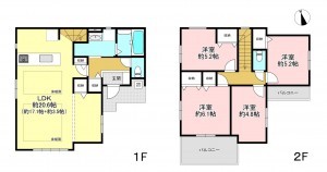 藤沢市片瀬、新築一戸建ての間取り画像です
