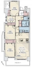 藤沢市藤沢、マンションの間取り画像です