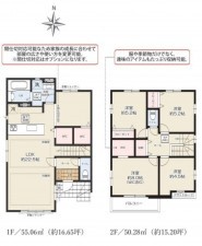 藤沢市城南、新築一戸建ての間取り画像です