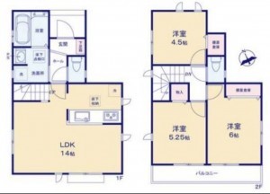 藤沢市辻堂元町、新築一戸建ての間取り画像です