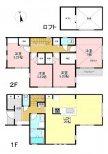 藤沢市羽鳥、新築一戸建ての間取り画像です