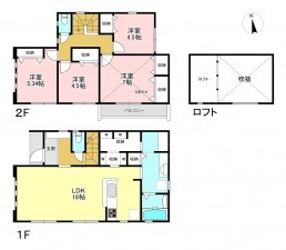 藤沢市羽鳥、新築一戸建ての間取り画像です