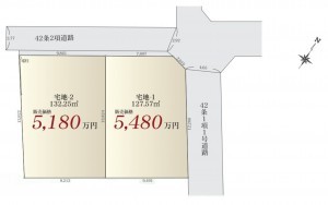 藤沢市鵠沼松が岡、土地の間取り画像です