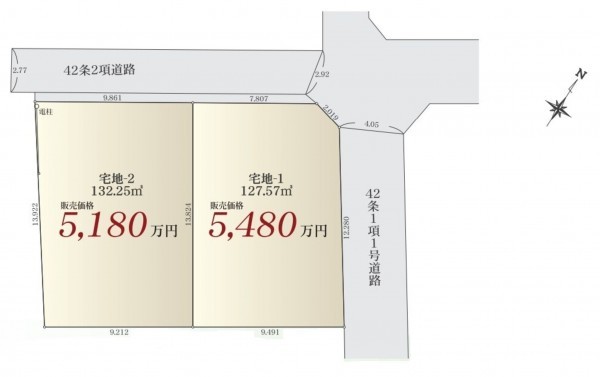 藤沢市鵠沼松が岡、土地の間取り画像です
