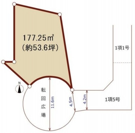 藤沢市城南、土地の間取り画像です