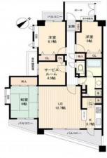 藤沢市藤が岡、マンションの間取り画像です